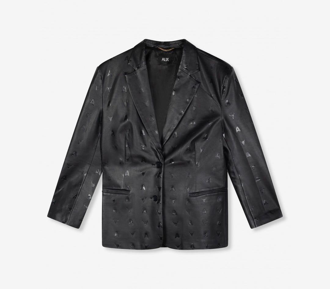 Leather Oversized Blazer - Zwart