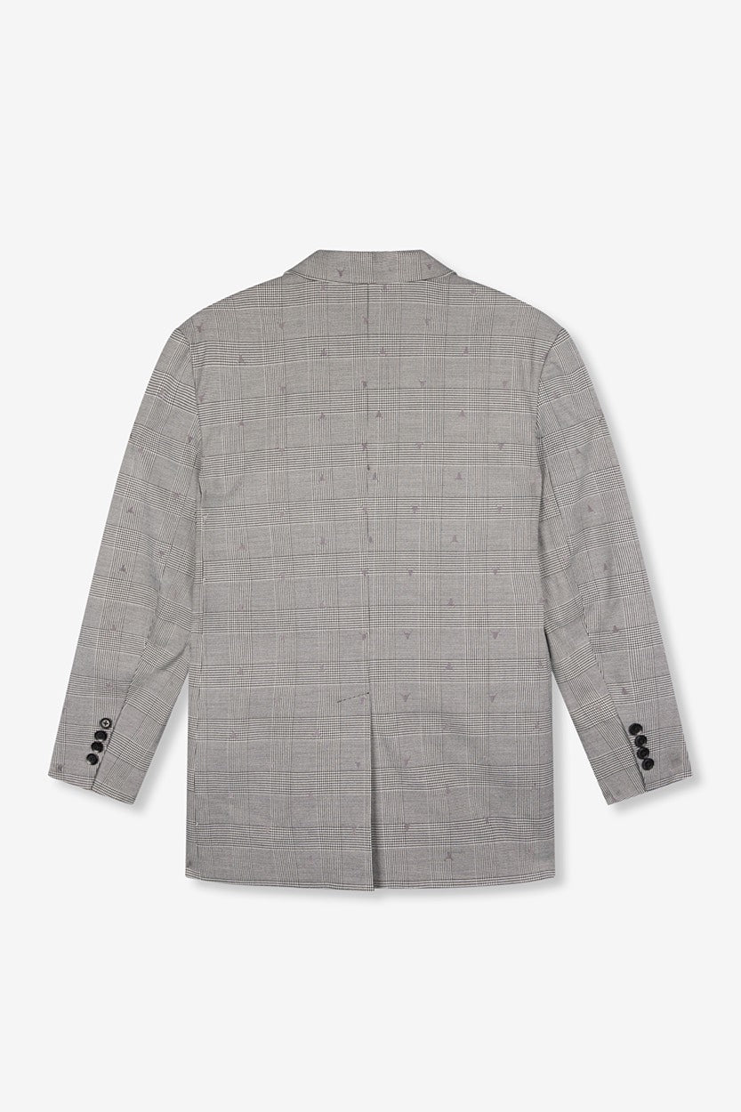 Ladies Woven Special Check Blazer - Zwart Dessin